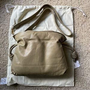 Brand New Loewe Flamenco Puffer Leather Clutch in Shiny Nappa Lambskin